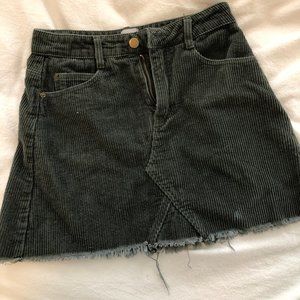 PRINCESS POLLY Olive Suede Skirt